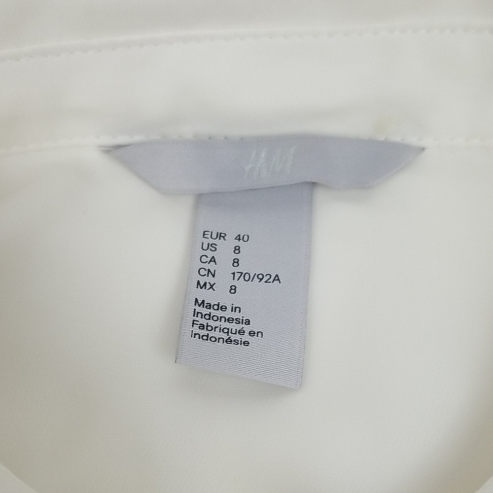 H&M Cream Button Down Shirt with Black Trim (Size 8) - Picture 7 of 11